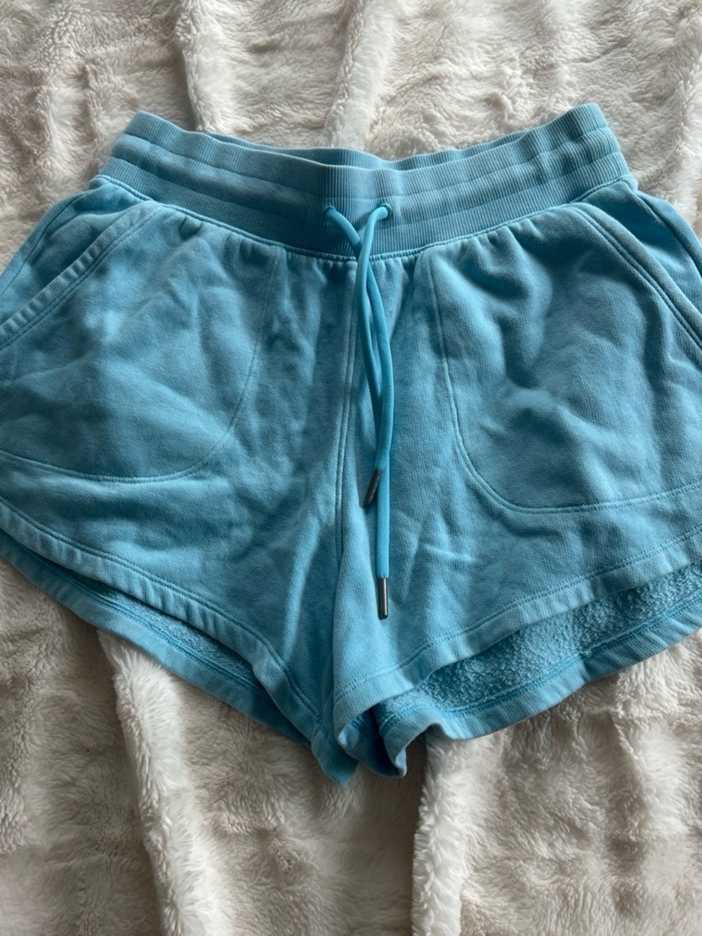 Light Blue Women's Drawstring Sweat Shorts